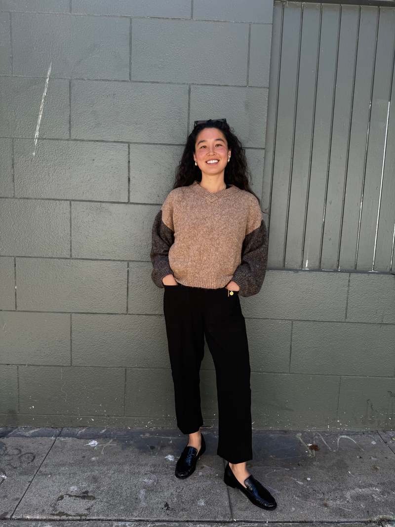 Happy French Gang Flix Sweater - Camel & Charcoal