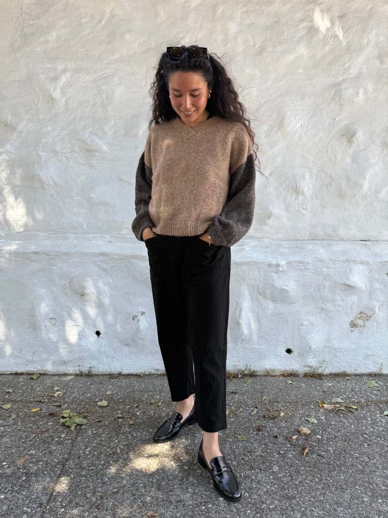 Happy French Gang Flix Sweater - Camel & Charcoal