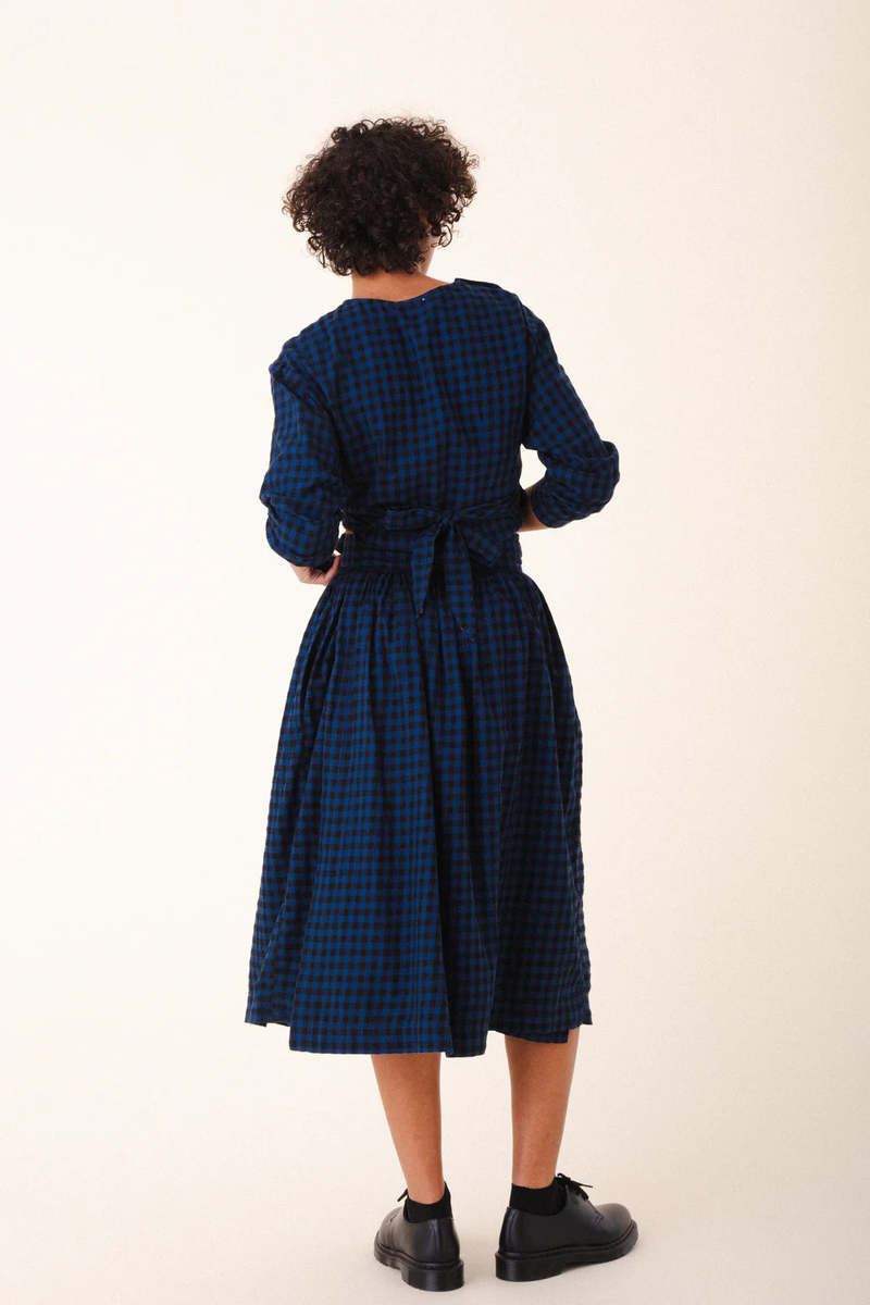 Prairie Underground Interval Wrap Skirt - Blue Mini Check