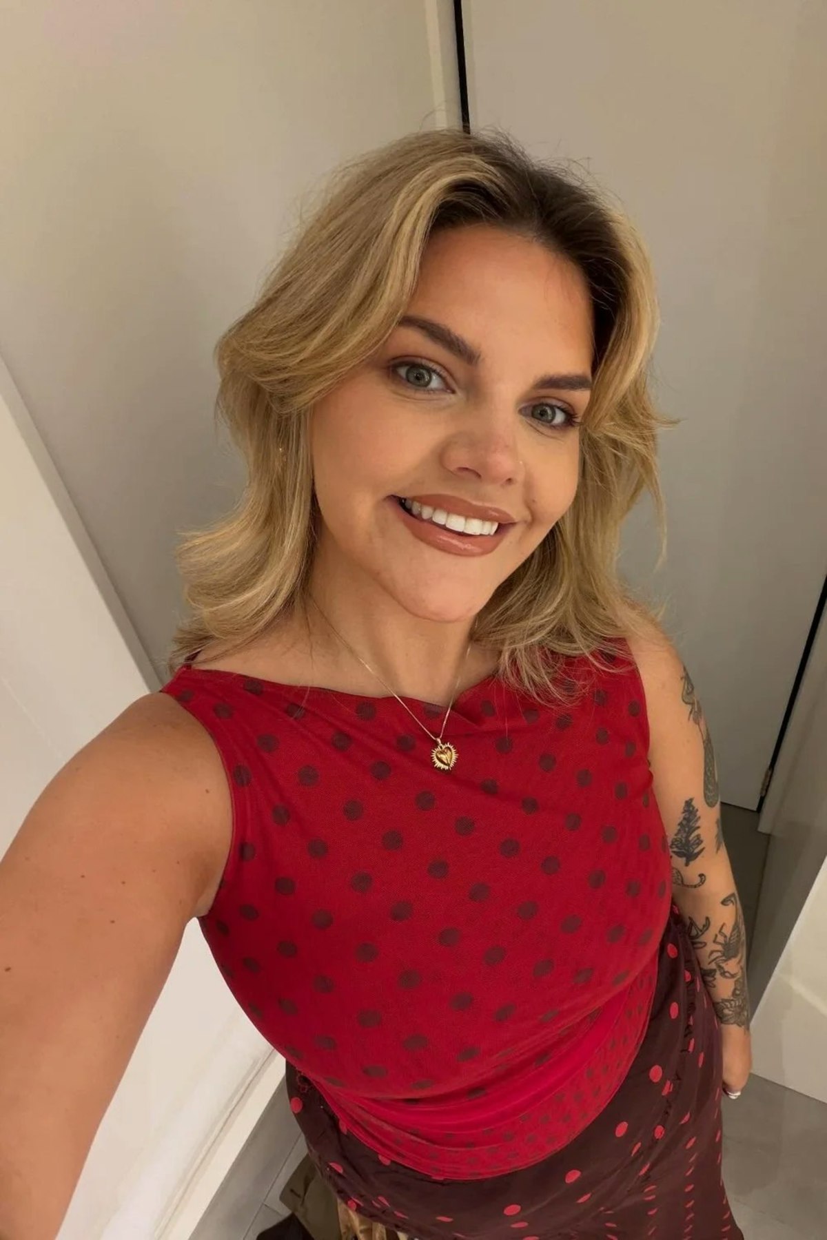 House of Sunny Double Layer Polka Dot Mesh Vest - Multi - Image 11 of 12