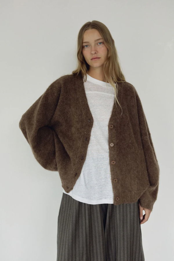 Bohème The V-Neck Cardi Cardigan - Umber