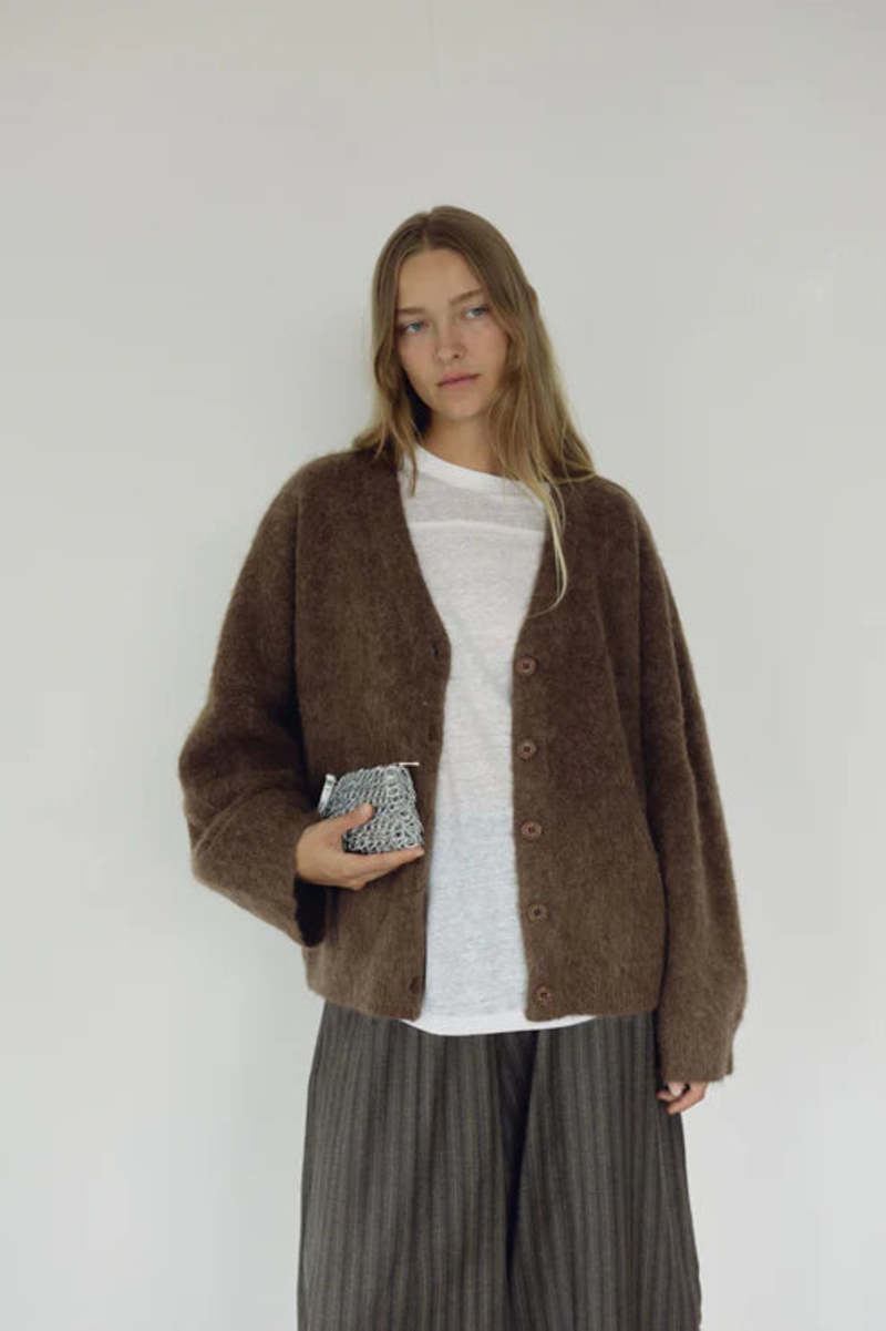 Bohme The V-Neck Cardi Cardigan - Umber