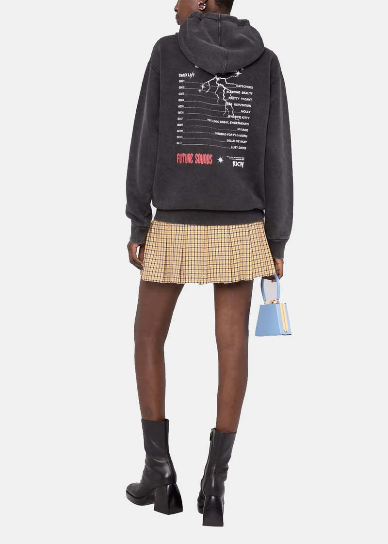 ALESSANDRA RICH Sequin Pied De Poule Pleated Mini Skirt - Yellow