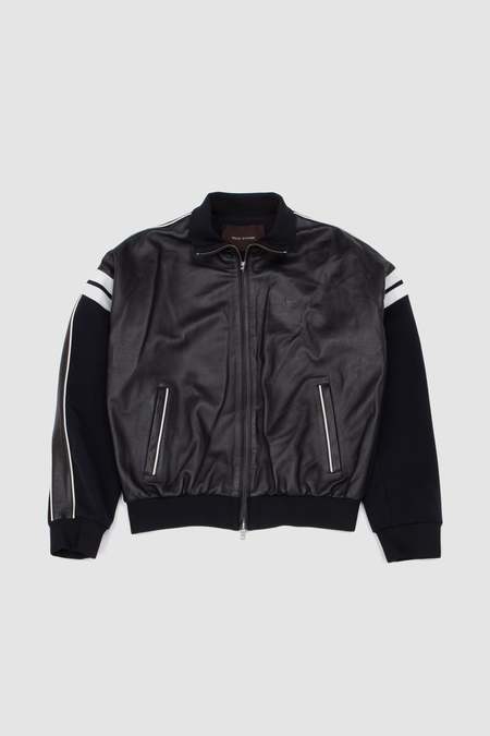 Supreme Woven Leather Varsity Jacket - Black | Garmentory