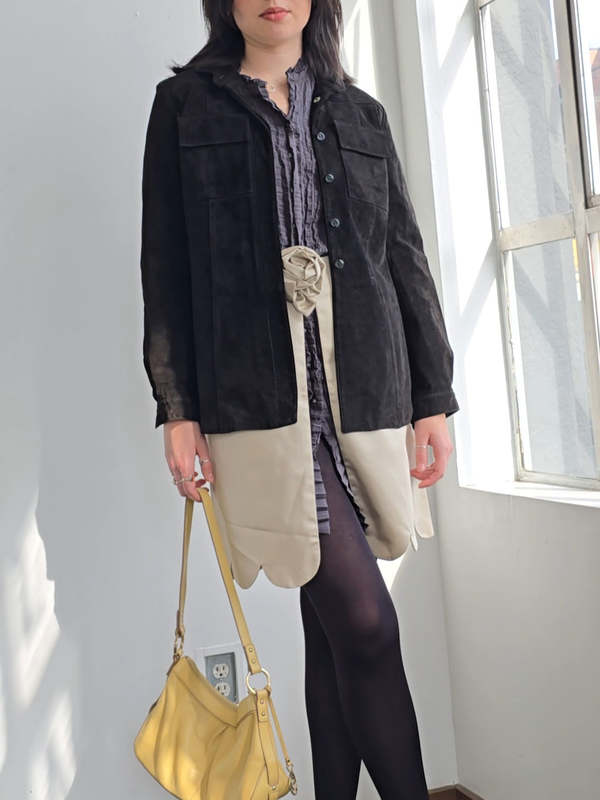 Vintage Dark Chocolate Suede Jacket