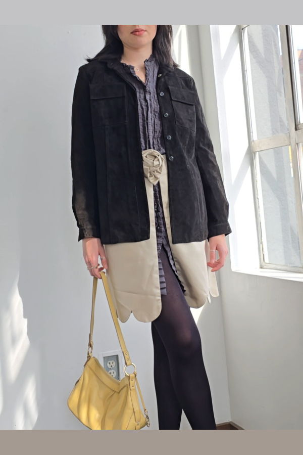 Vintage Dark Chocolate Suede Jacket