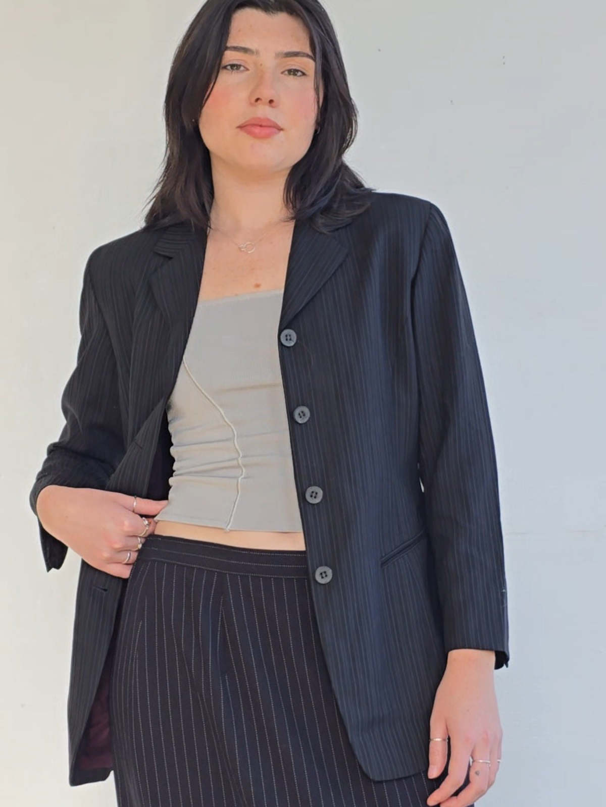 Emanuel Ungaro Pinstripe Blazer - Image 1 of 5