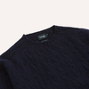 Drake's Brushed Shetland Cable Jumper - Navy - Thumbnail 3