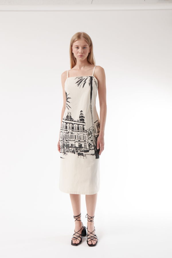 Colmillo de Morsa Palm Dress - Off White
