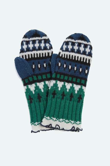 MARINE SERRE Color-Block Moon Gloves - Brown/Black | Garmentory