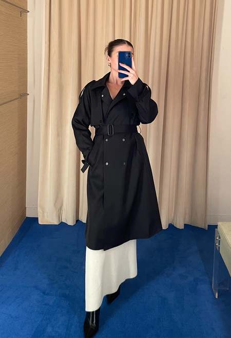 Y/project Y Belt Coat - Black | Garmentory