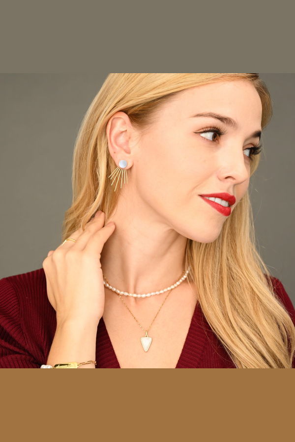 Starfish Project Caroline Mother Of Pearl Stud & Fringe Earrings