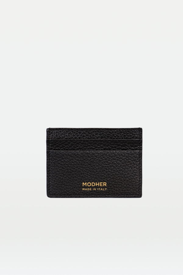 Modher Credit Card Slip in Grained Leather Card Holder