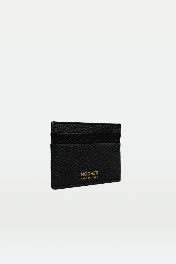Modher Credit Card Slip in Grained Leather Card Holder