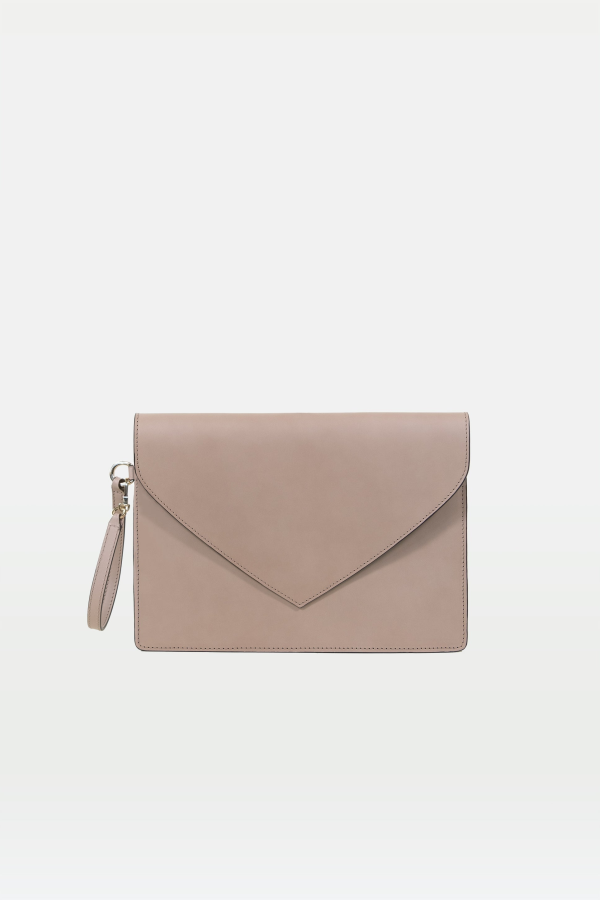 Modher Envelope Clutch in Vegetable Tanned Calfskin and Suede Leather