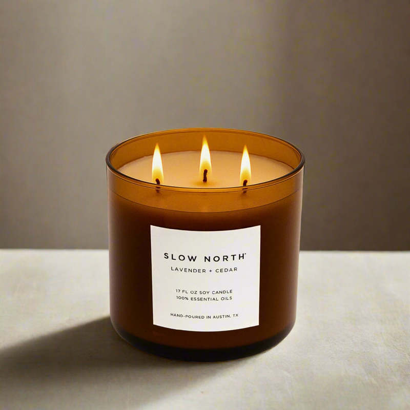 Slow North Lavender + Cedar Signature 3-Wick Candle