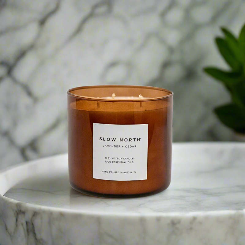 Slow North Lavender + Cedar Signature 3-Wick Candle