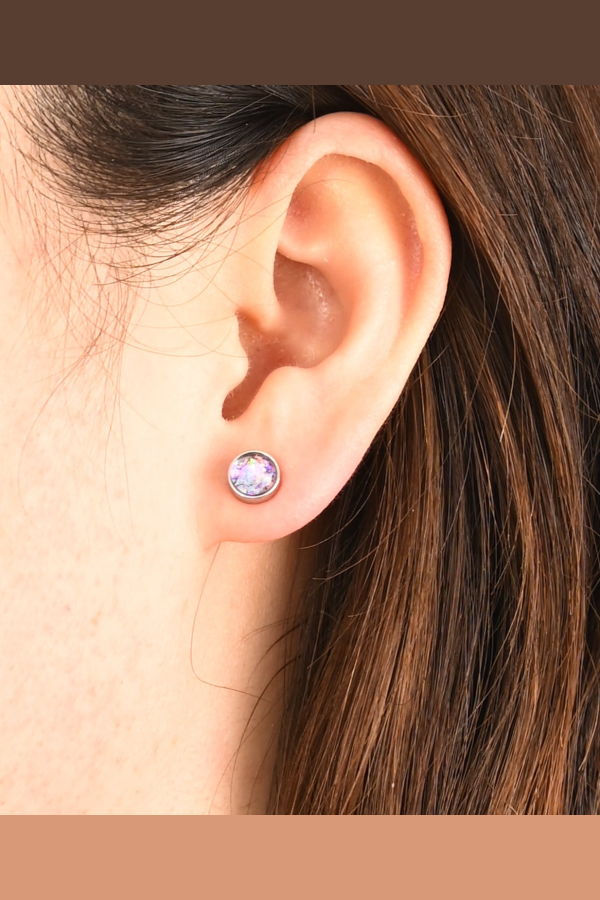 Starfish Project Lora Lavender Silver Stud Earrings