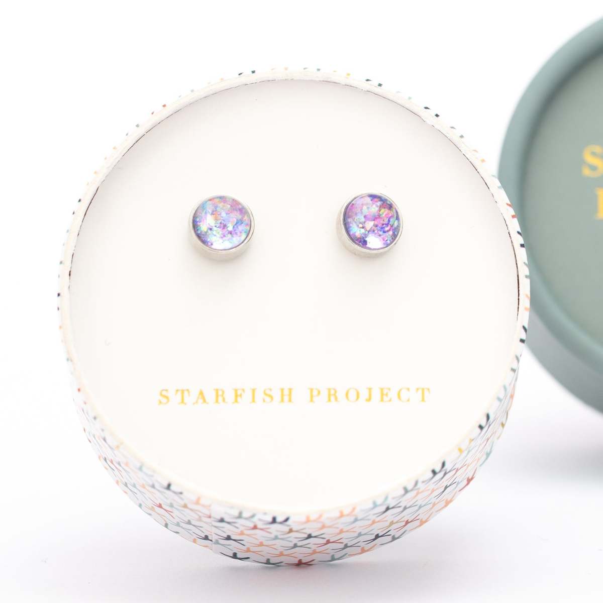 Starfish Project Lora Lavender Silver Stud Earrings - Image 3 of 5