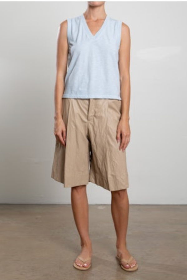 Pharaoh Inez Faux Leather Shorts - Biscotti