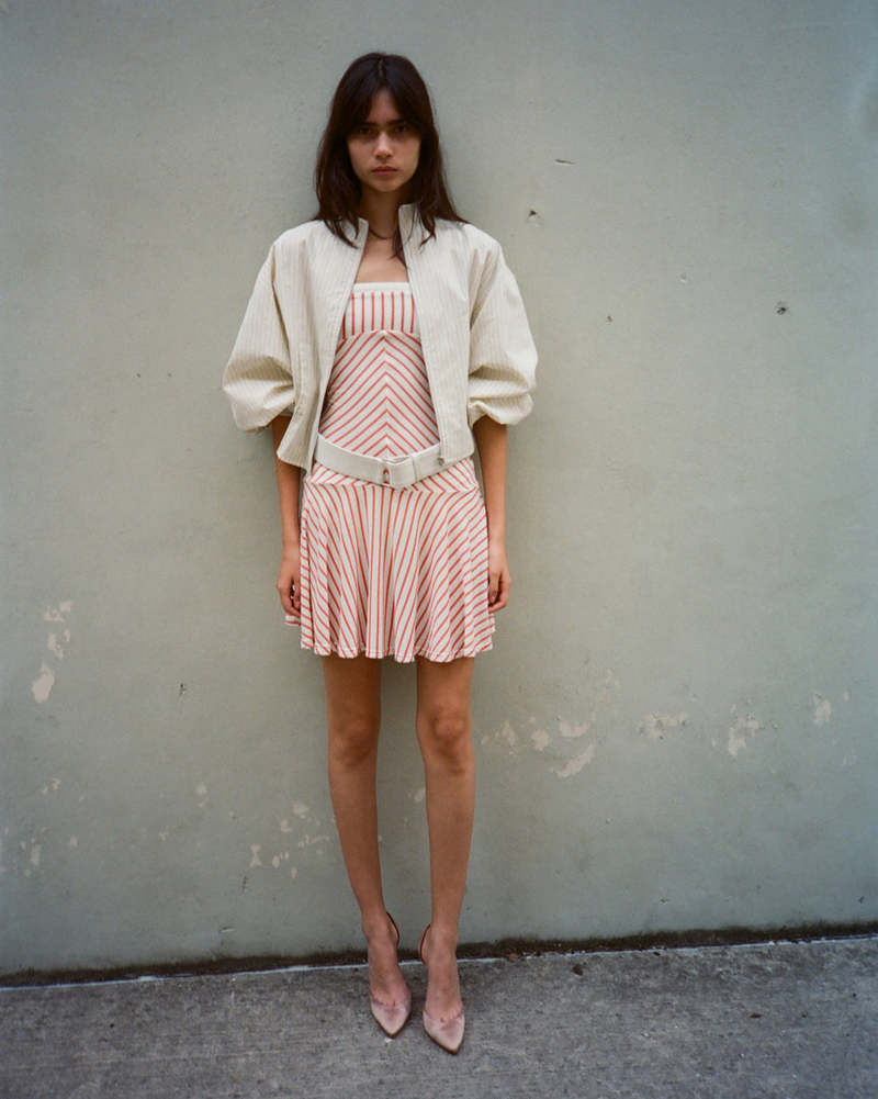 Belle The Label Claro Dress - Tangerine Stripe