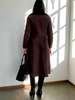 Vintage Incred Cocoa Shearling Midi Coat - Thumbnail 6