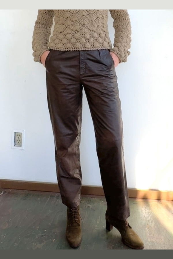 Vintage Soft Sienna Leather Pants
