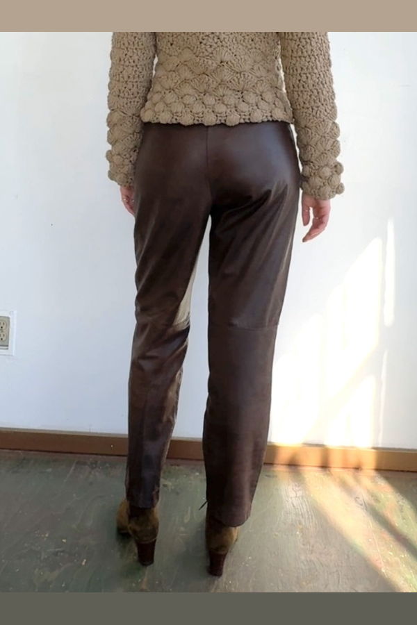 Vintage Soft Sienna Leather Pants