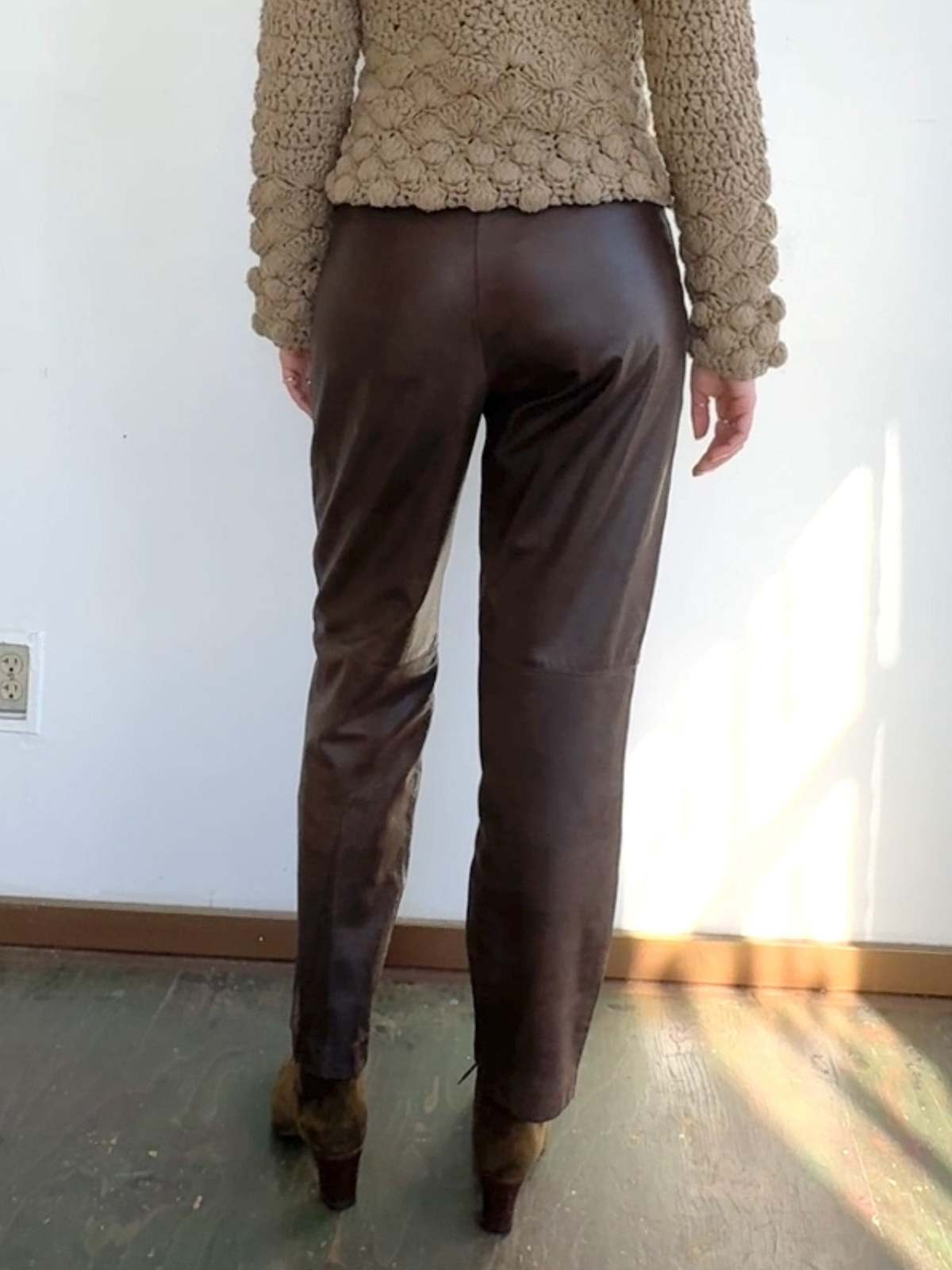 Vintage Soft Sienna Leather Pants - Image 2 of 5