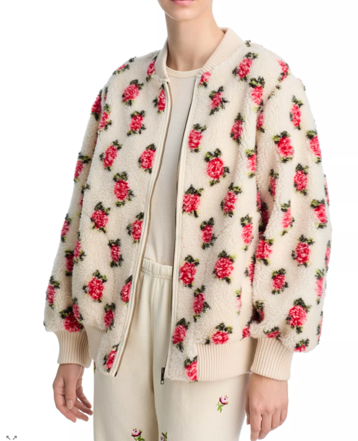 The Great. Zip Front Rose Bomber - Image 1 of 4