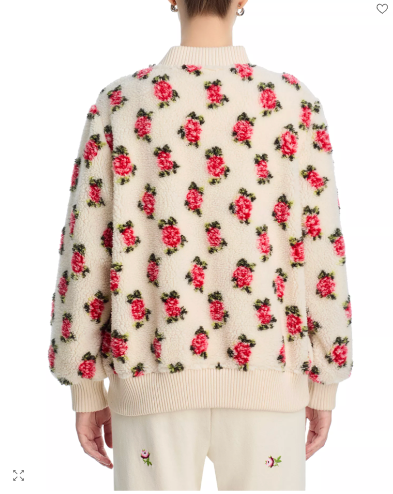 The Great. Zip Front Rose Bomber