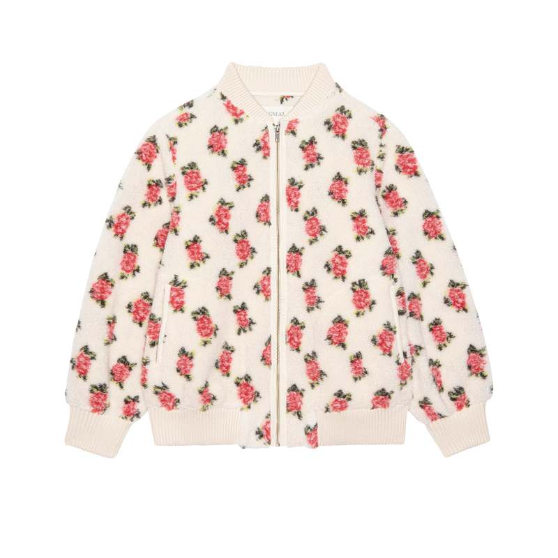 The Great. Zip Front Rose Bomber