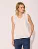 Lindsay Nicholas New York Frill V-Neck Shell - Creme - Thumbnail 3