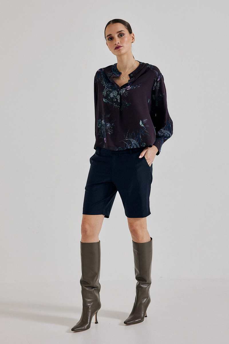 Lindsay Nicholas New York Poet Blouse - Plum Bird Fleur