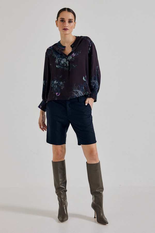 Lindsay Nicholas New York Poet Blouse - Plum Bird Fleur