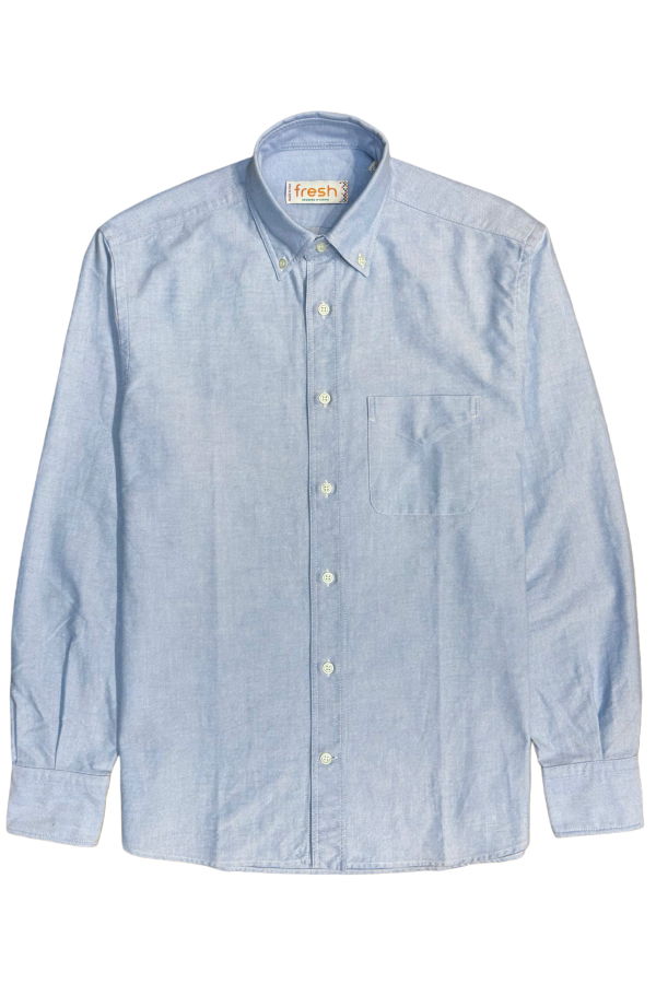 Fresh Oxford Cotton Button Down Shirt - Light Blue