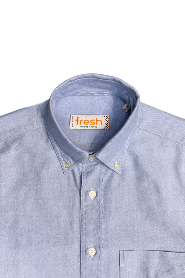 Fresh Oxford Cotton Button Down Shirt - Light Blue