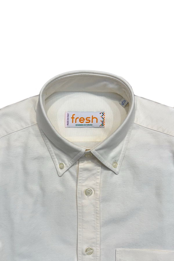 Fresh Natural Oxford Cotton Button Down Shirt