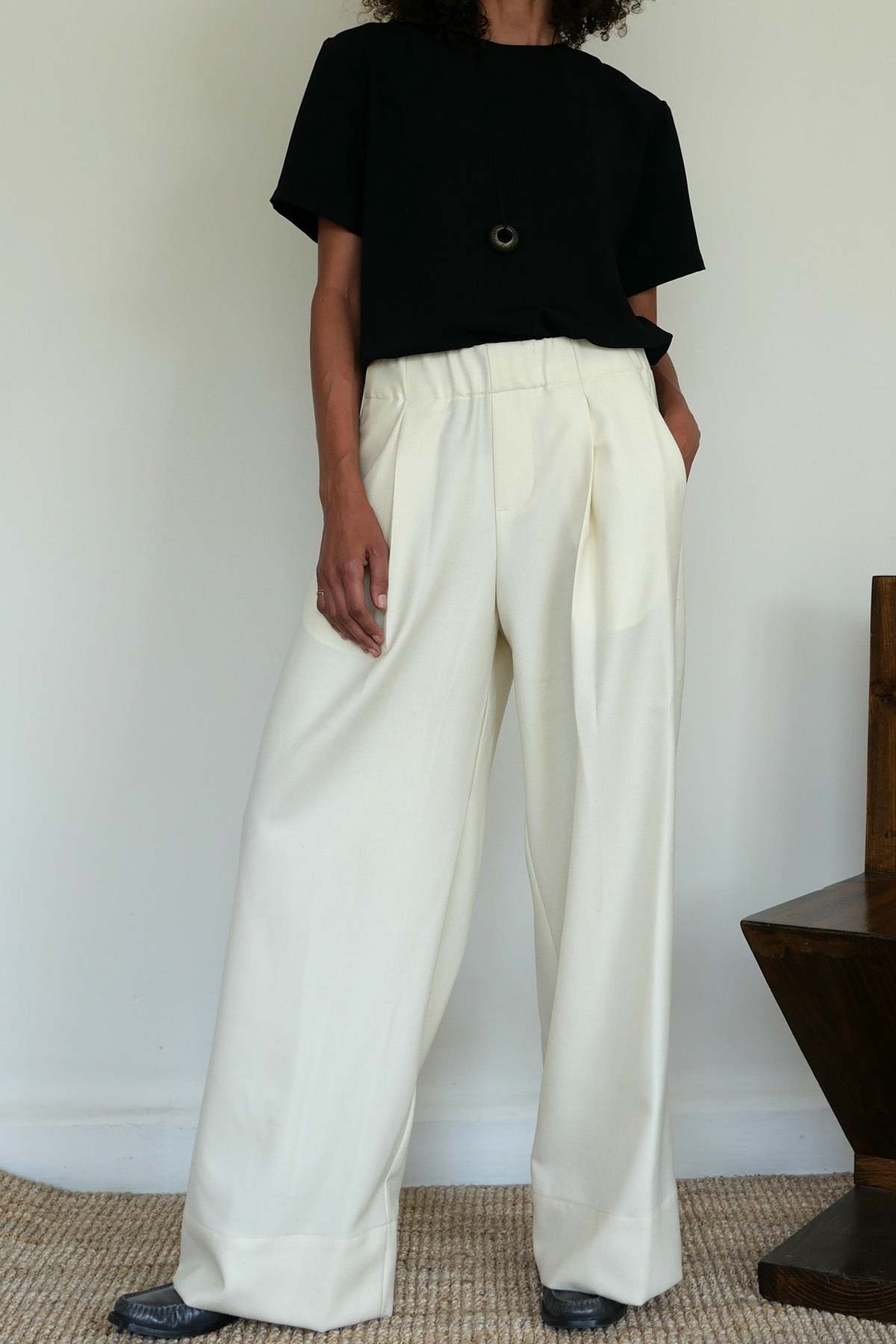 Sloan Boyfriend Trouser - Ivory - Image 1 of 1