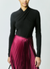 Derek Lam Krini Wrap L/S Jersey Top - Black - Thumbnail 1