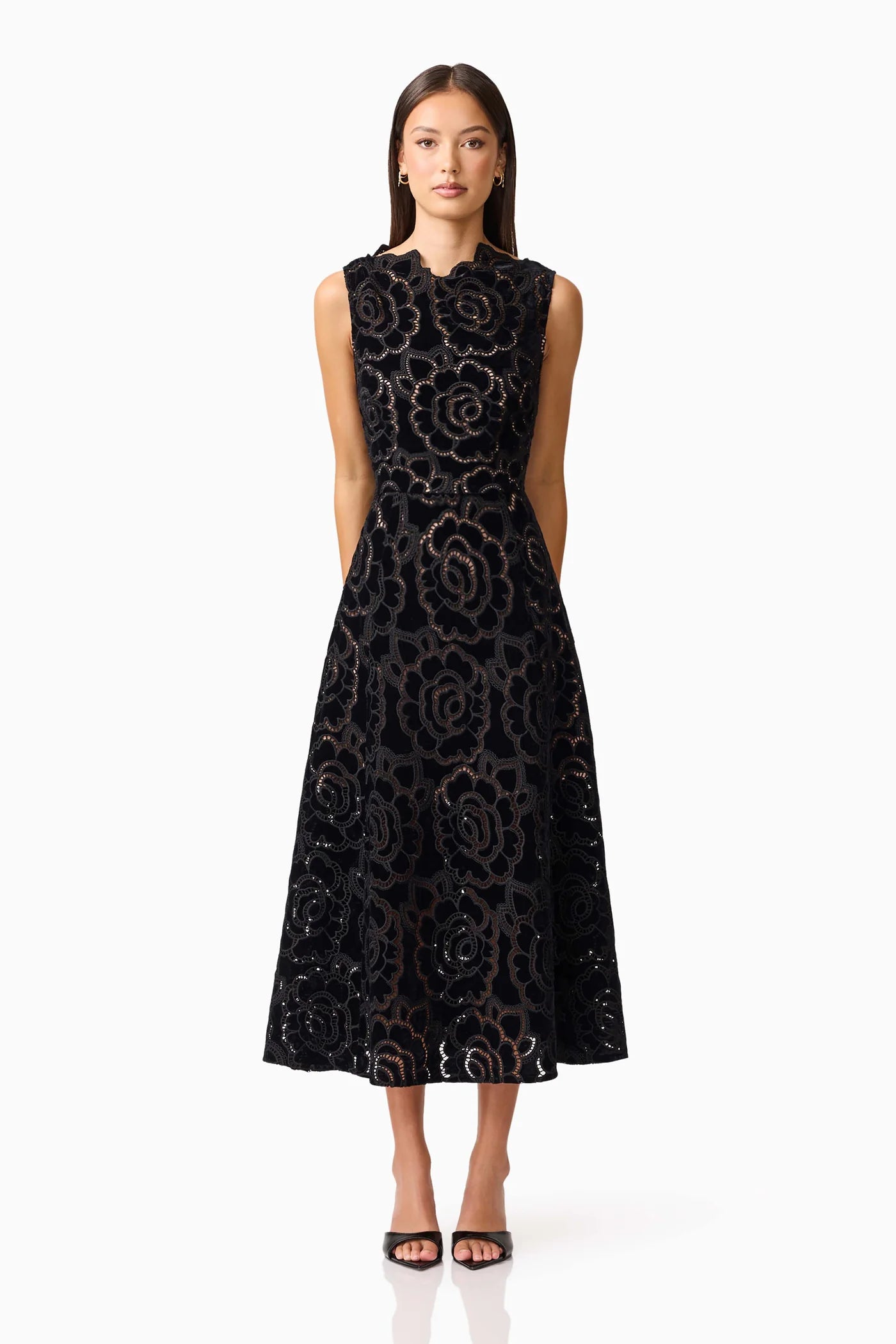 Elliatt Eris Fit & Flare Midi Dress - Black | Garmentory