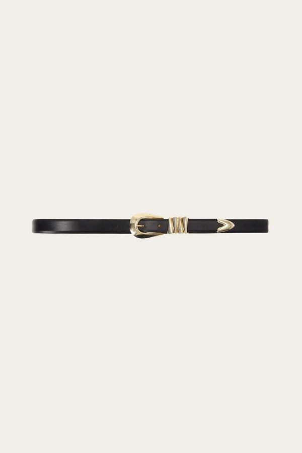 Malina Azelia Buckle Leather Belt - Black
