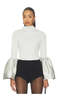 MARQUES ' ALMEIDA Puff Sleeve Top - Silver - Thumbnail 1