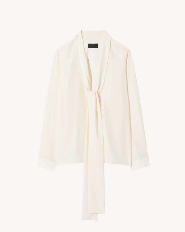 Nili Lotan Angelique Tie Neck Blouse - Ivory