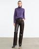 Nili Lotan Joan Leather Pant - Dark Brown - Thumbnail 1