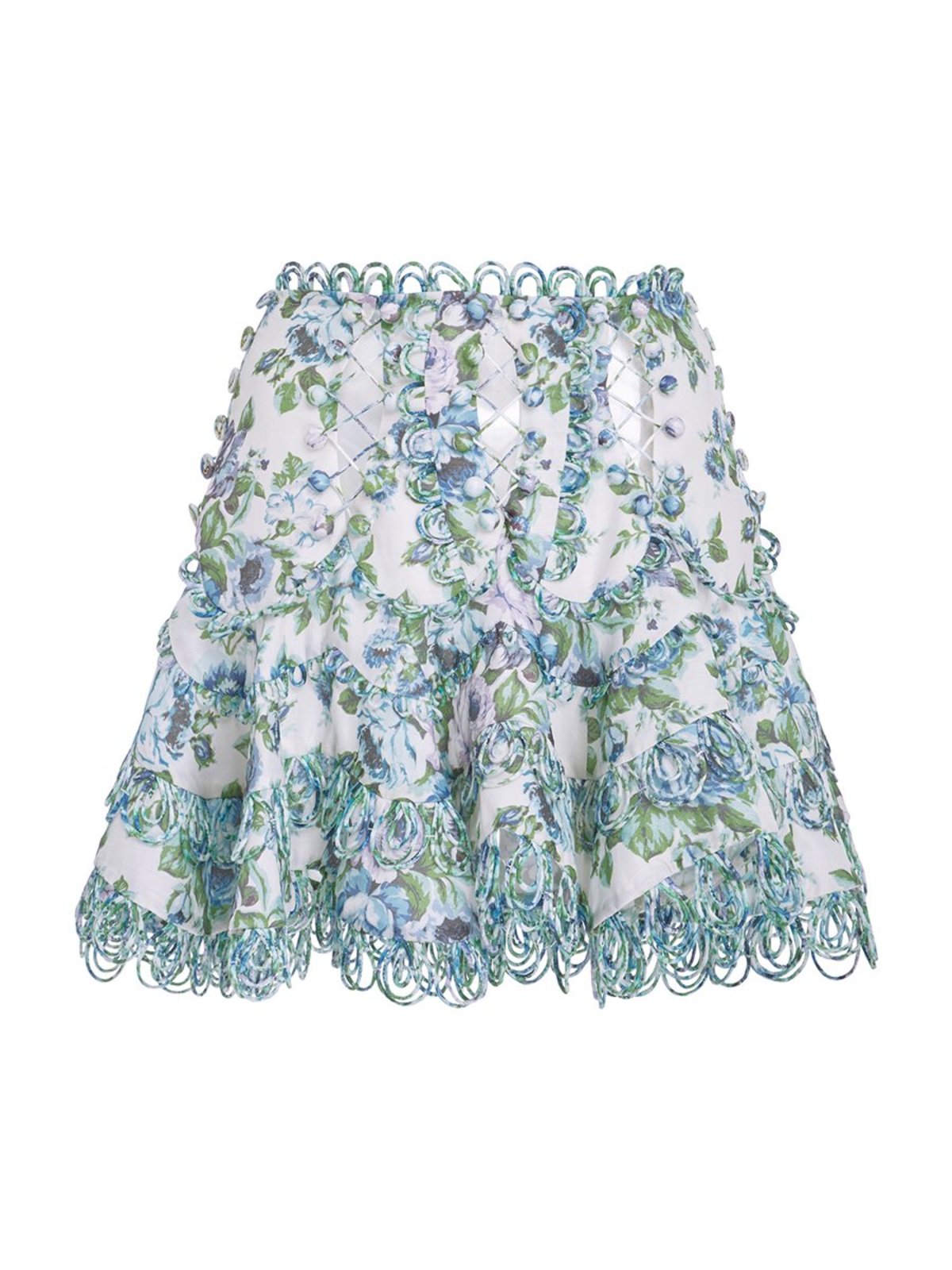 Zimmermann Whitewave Lace Flip Skirt - Floral Print | Garmentory