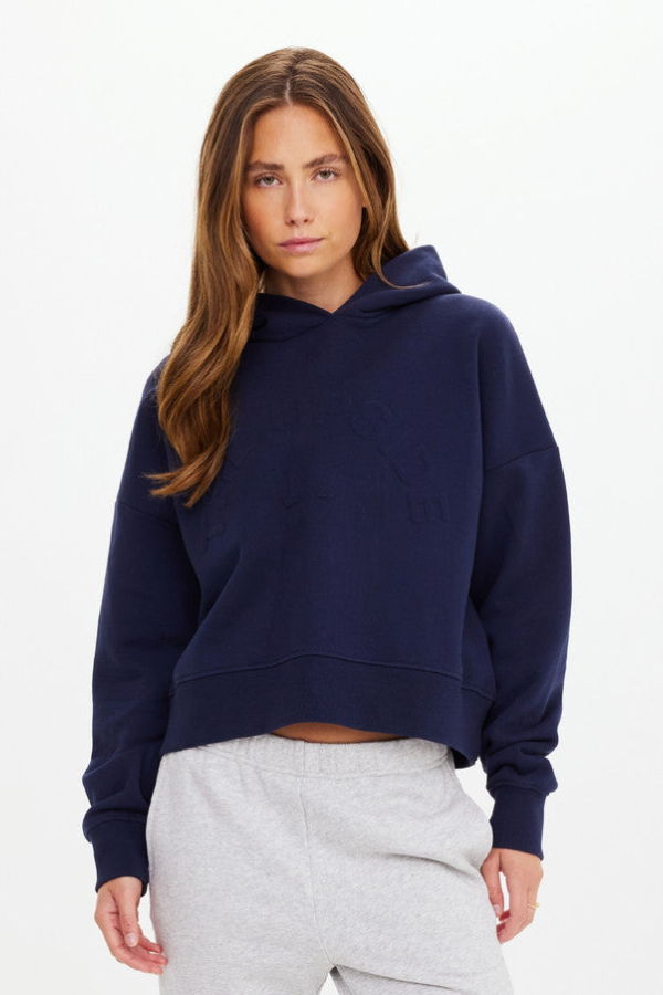 The Upside Byron Embossed Logo Hoodie - Navy
