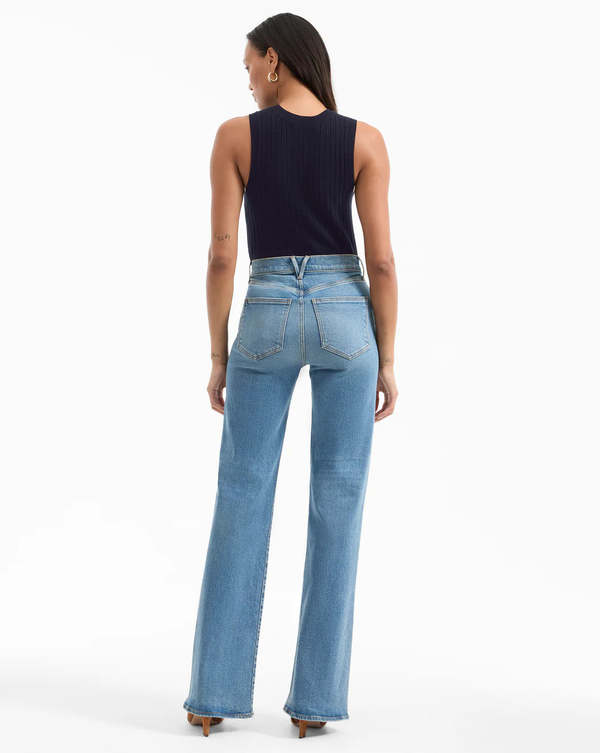 Veronica Beard Crosbie High Rise Wide Leg Jean - Ripple Haze