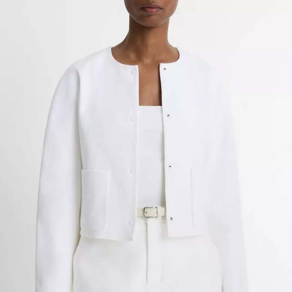 VINCE Collarless Jacket - Optic White