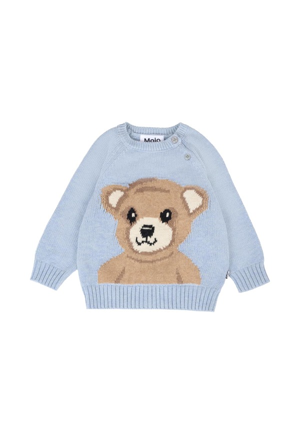 MOLO Sweater With Bear - Light Blue